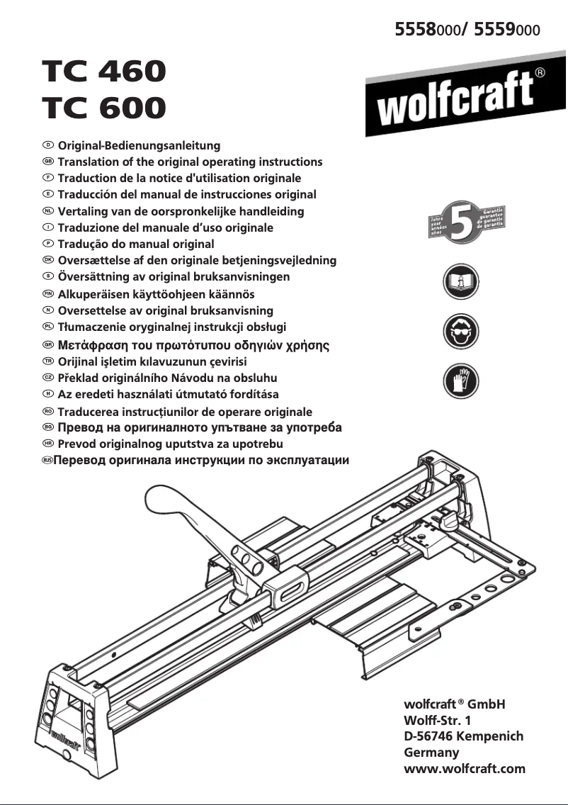 Página 1 del manual Manual de usuario Wolfcraft 5558000