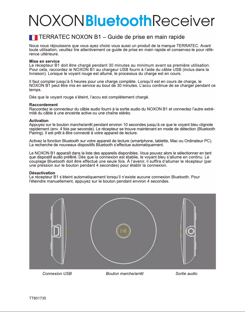 Imagen de la primera página del manual del dispositivo NOXON B1