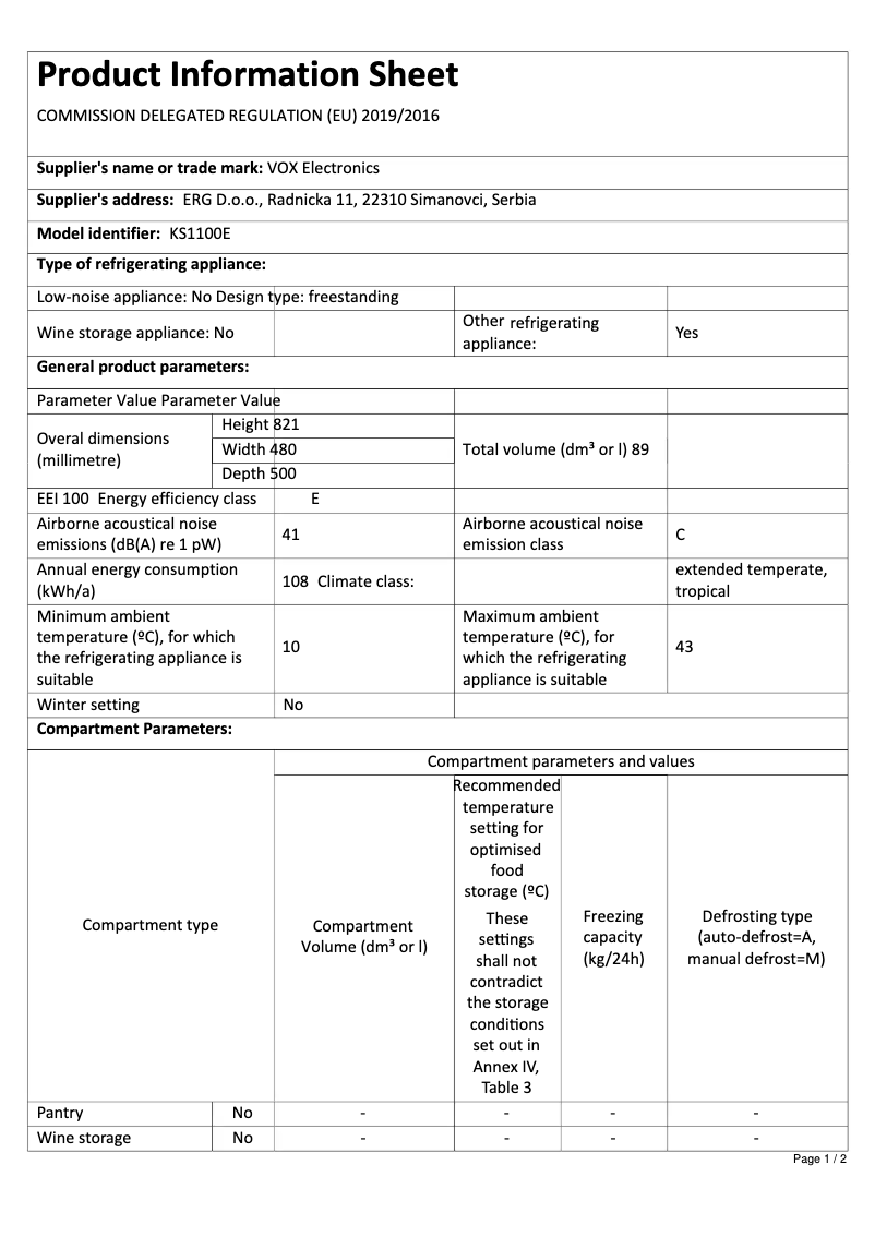 Imagen de la primera página del manual del dispositivo KS1100E