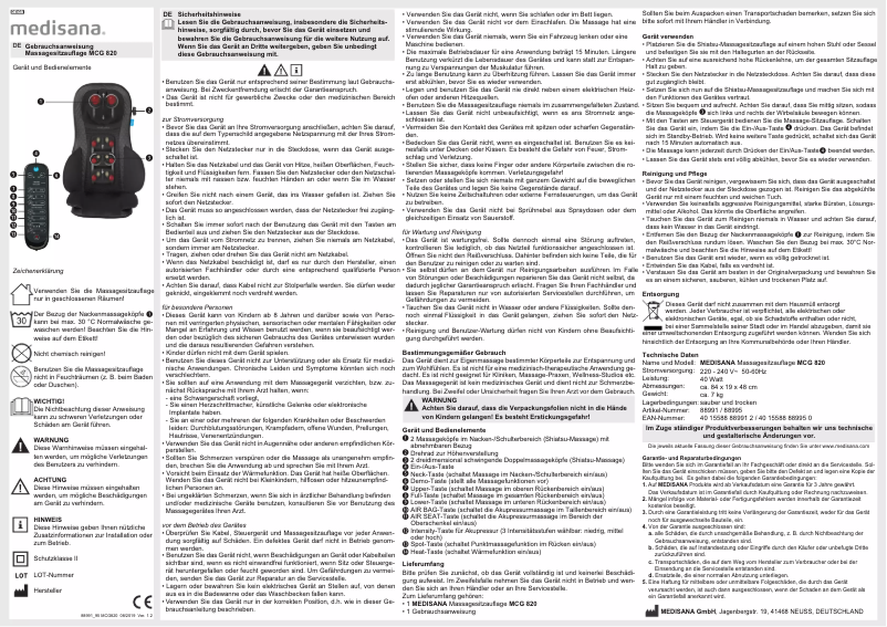 Página 1 del manual Manual de usuario Medisana MCG 820