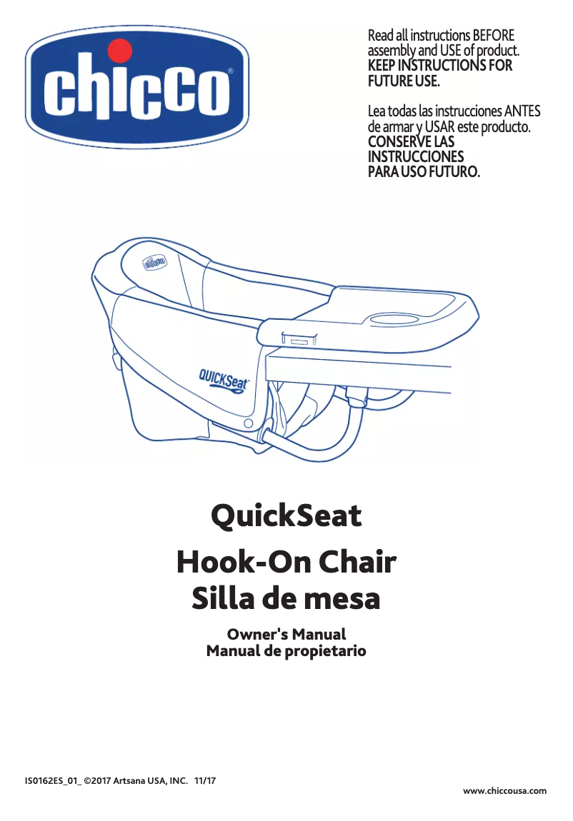 Imagen de la primera página del manual del dispositivo QuickSeat Hook-On