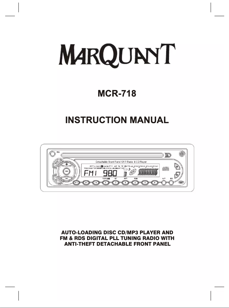 Imagen de la primera página del manual del dispositivo MCR-718