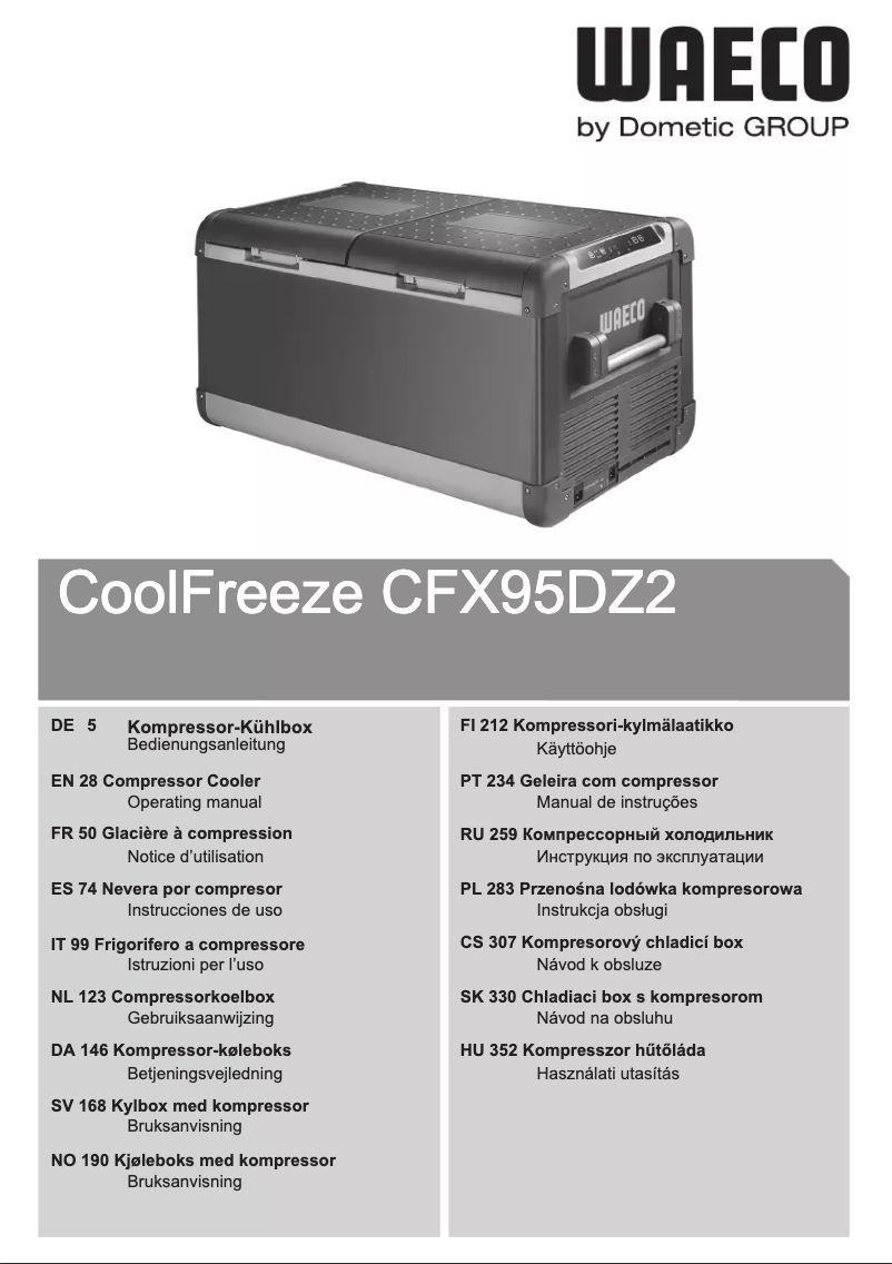 Imagen de la primera página del manual del dispositivo CoolFreeze CFX95DZ2