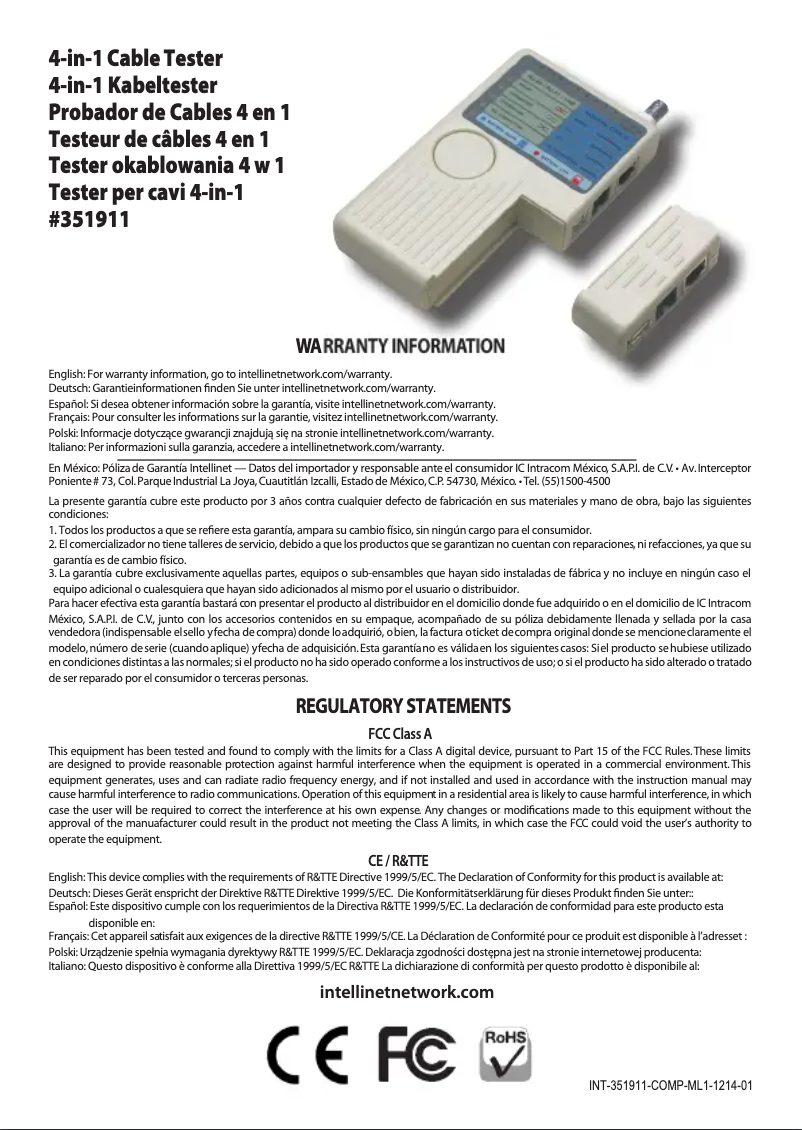 Página 1 del manual Manual de usuario Intellinet 351911