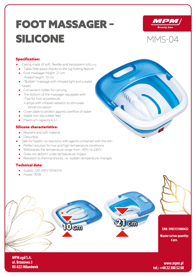 Página 1 del manual Ficha técnica MPM MMS-04