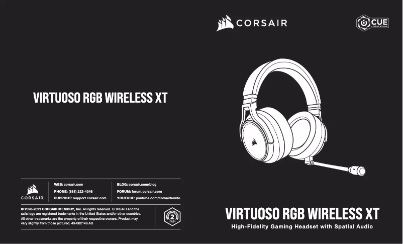 Página 1 del manual Manual de usuario Corsair Virtuoso RGB Wireless XT