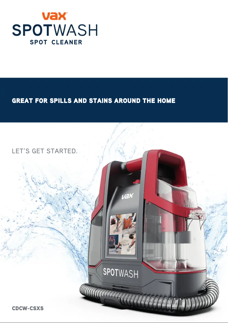 Página nº 1 - Manual de usuario Vax SpotWash CDCW-CSXD