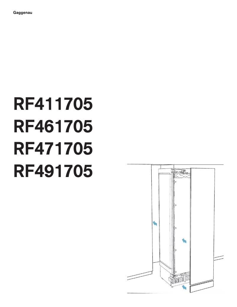 Página 1 del manual Guía de instalación Gaggenau RF471705