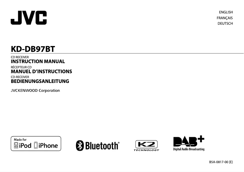 Imagen de la primera página del manual del dispositivo KD-DB97BTE