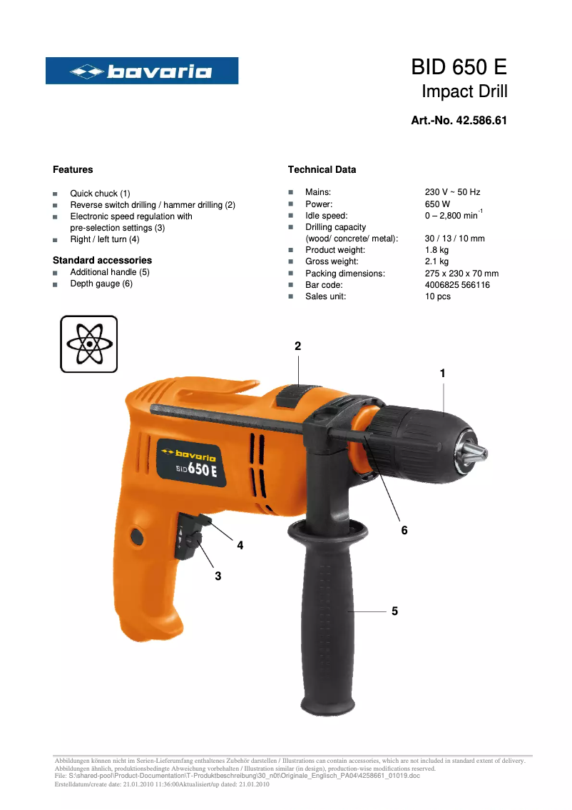 Imagen de la primera página del manual del dispositivo BID 650 E