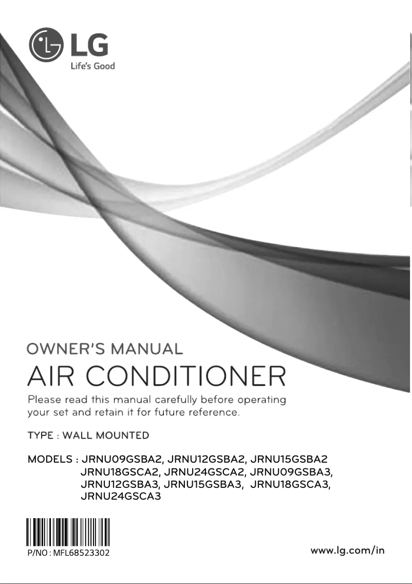 Imagen de la primera página del manual del dispositivo JRNU24GSCA3