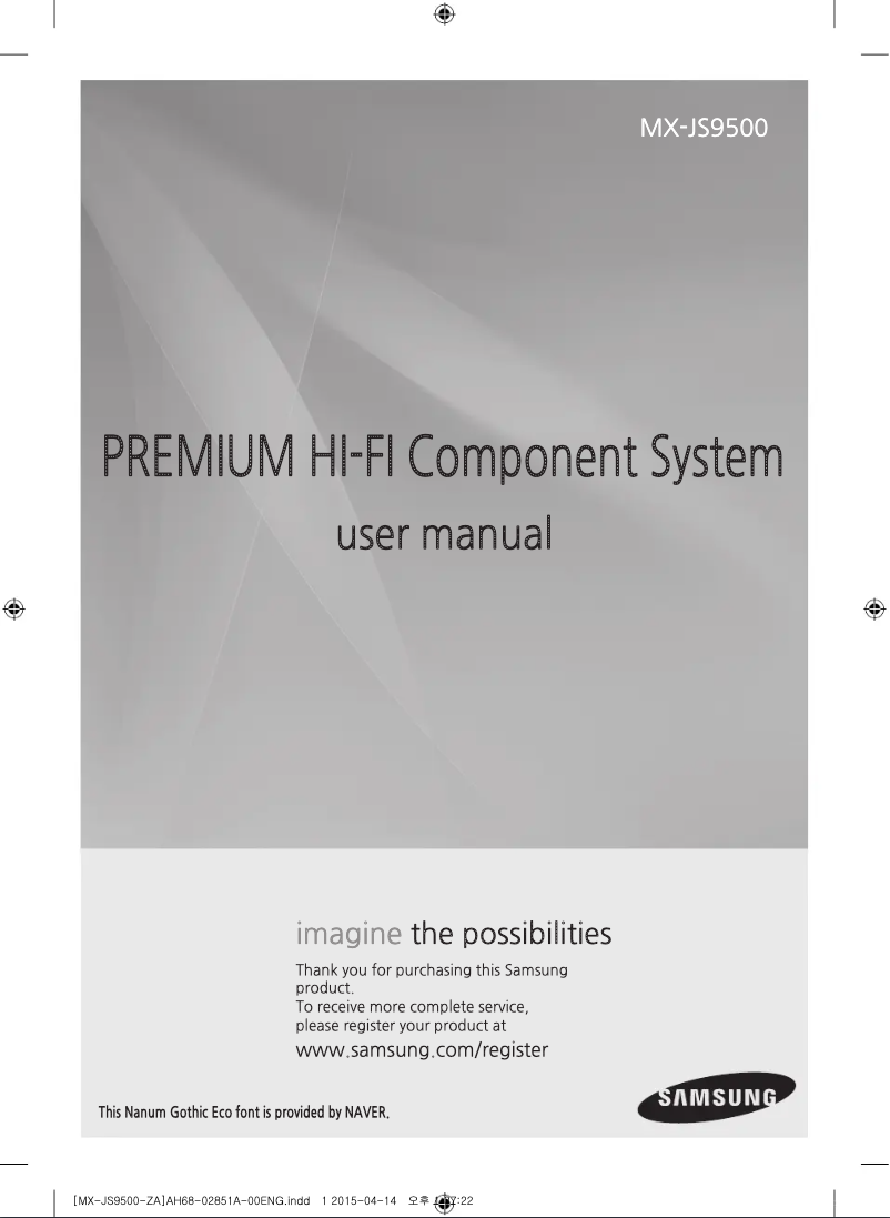 Página 1 del manual Manual de usuario Samsung MX-JS9500