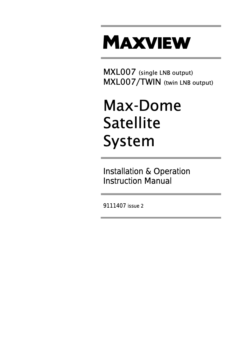 Imagen de la primera página del manual del dispositivo Max-Dome MXL007