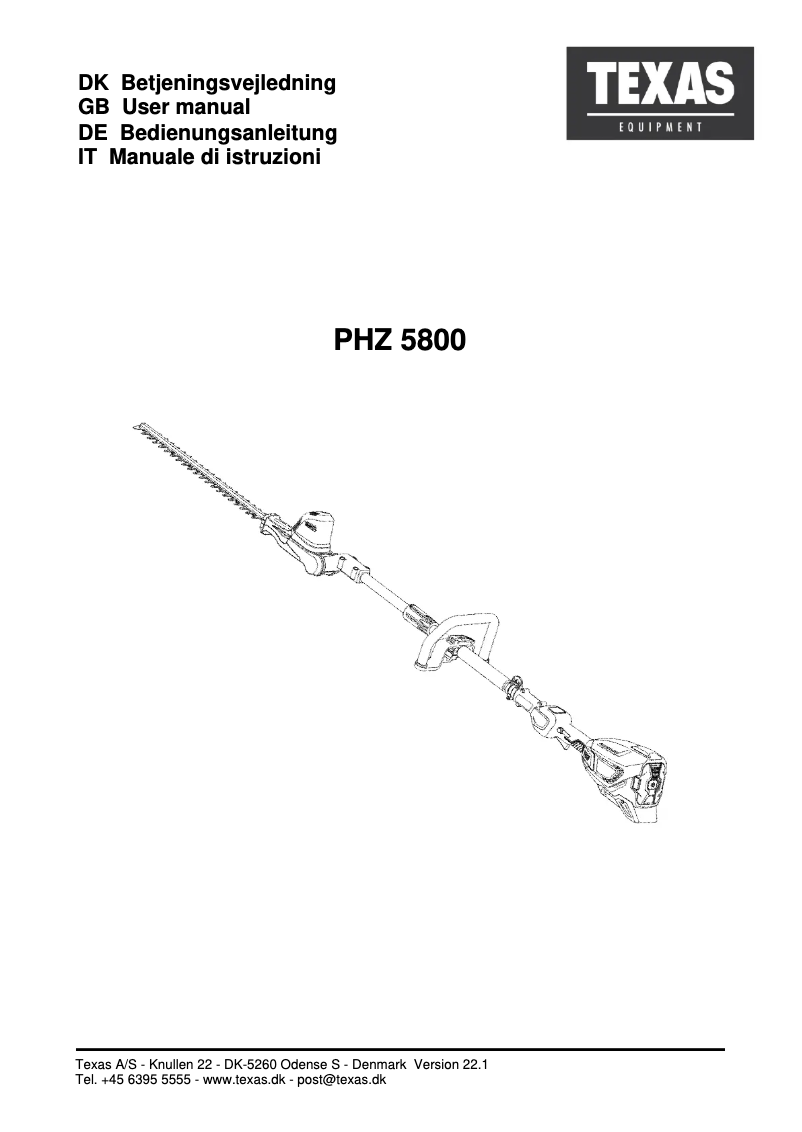 Imagen de la primera página del manual del dispositivo PHZ5800