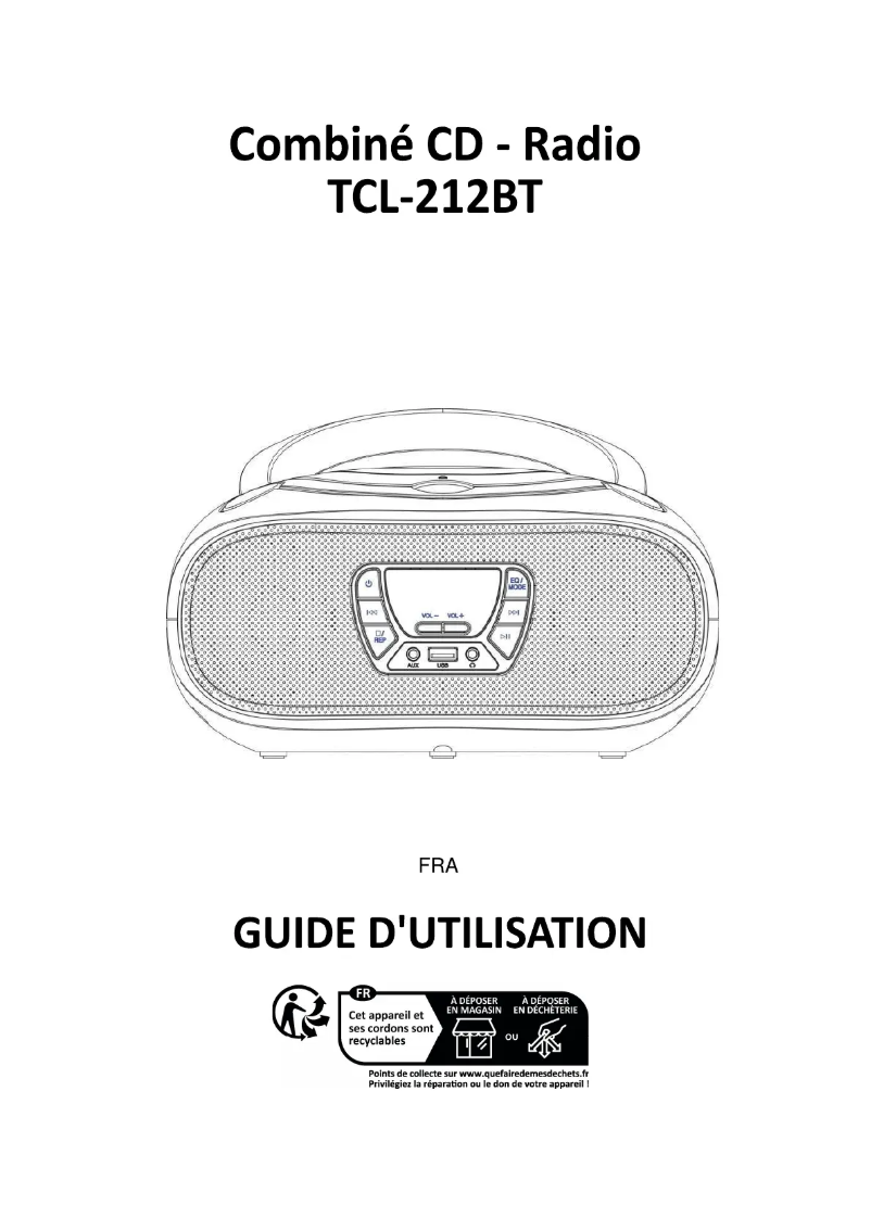 Página nº 1 - Manual de usuario Denver TCL-212BT