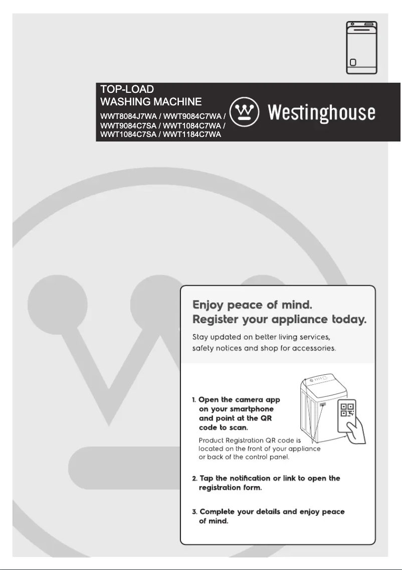 Página 1 del manual Manual de usuario Westinghouse WWT1084C7SA