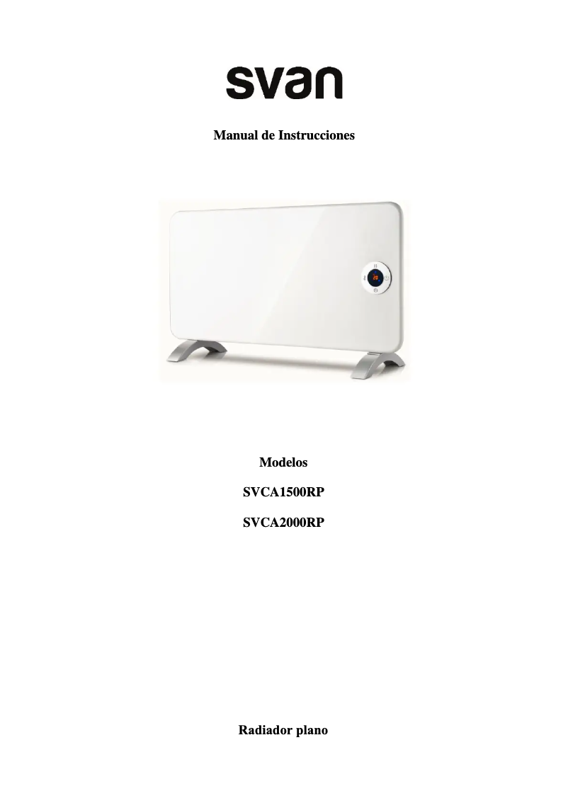 Página 1 del manual Manual de usuario SVAN SVCA2000RP