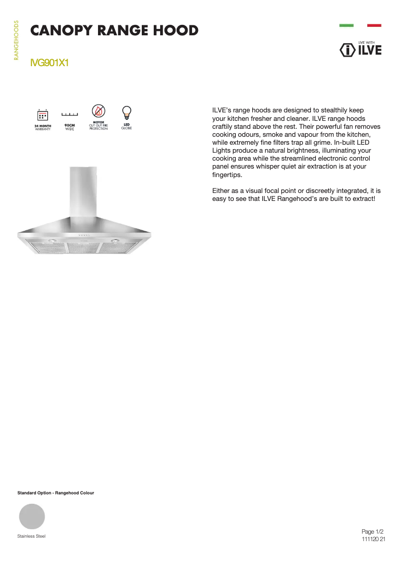 Página nº 1 - Manual de usuario Ilve IVG901X1