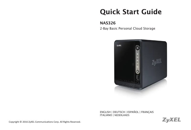 Imagen de la primera página del manual del dispositivo NAS326