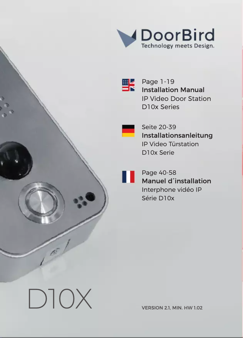 Página 1 del manual Manual de usuario DoorBird D101