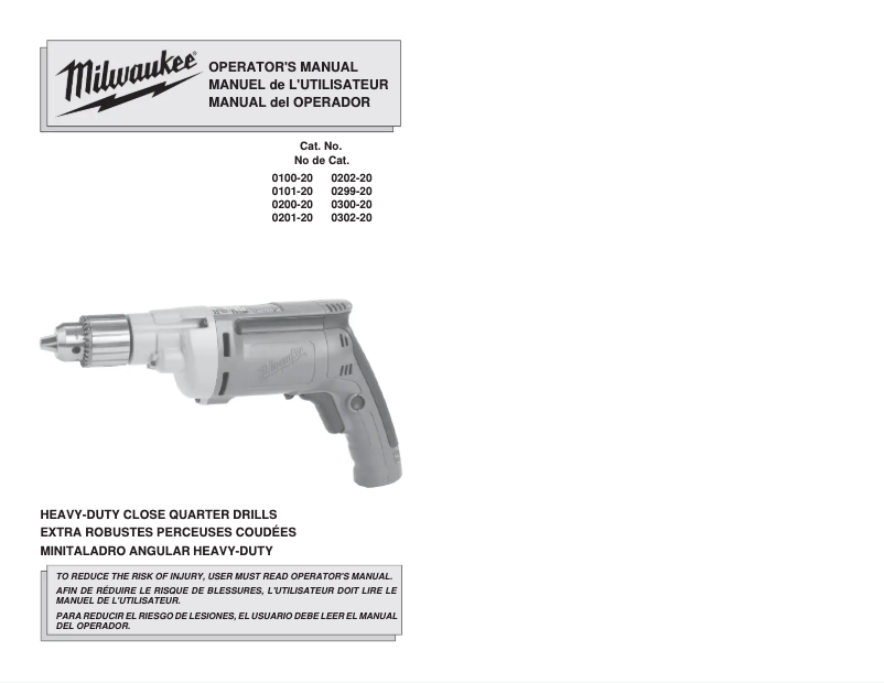 Página 1 del manual Manual de usuario Milwaukee 0300-20