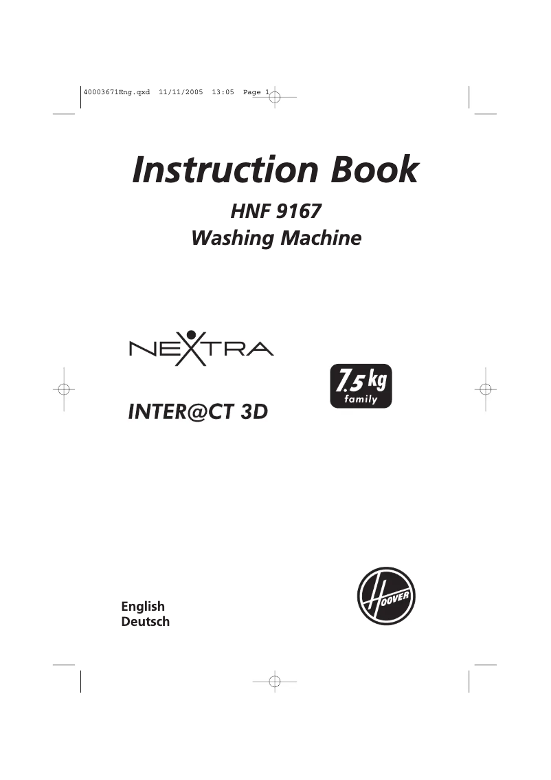 Imagen de la primera página del manual del dispositivo HNF 9167-84