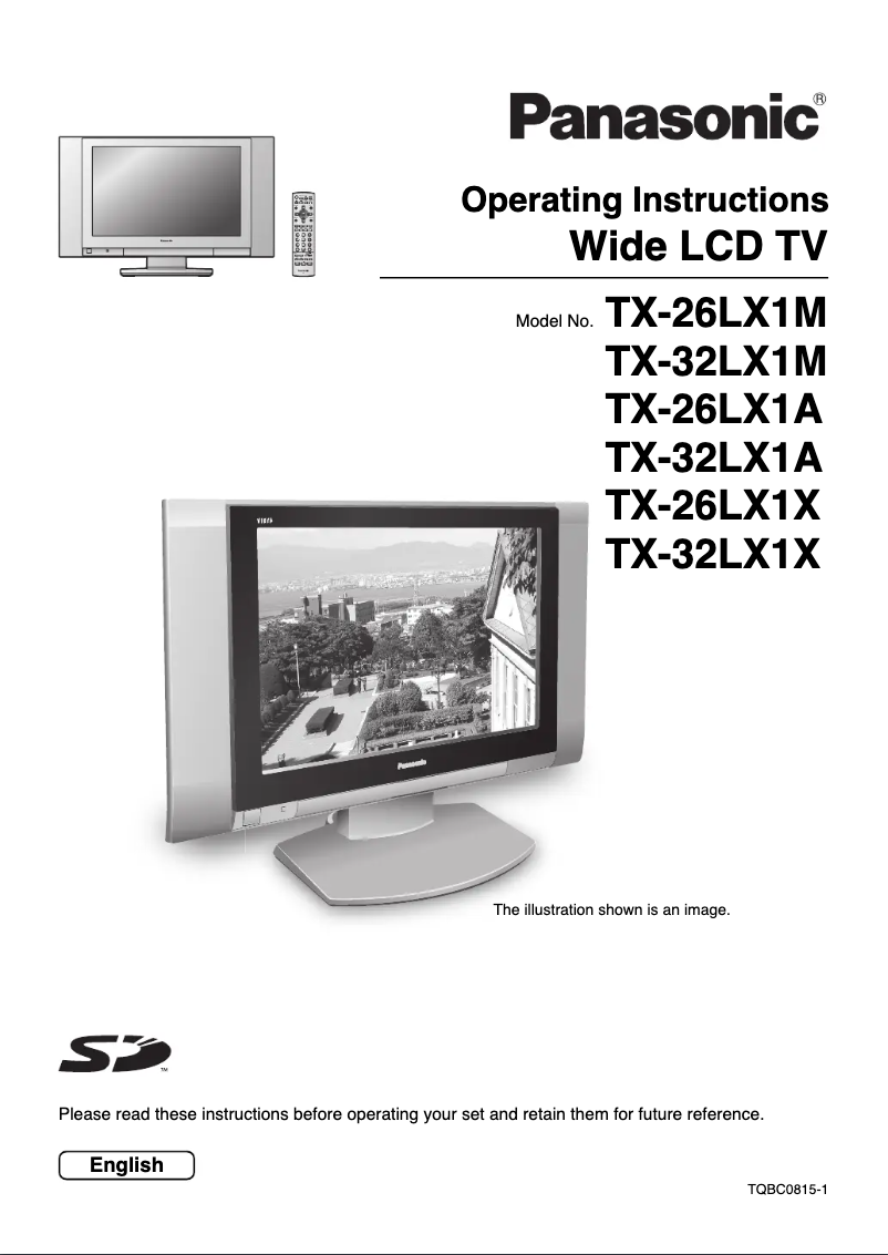 Imagen de la primera página del manual del dispositivo TX-32LX1A