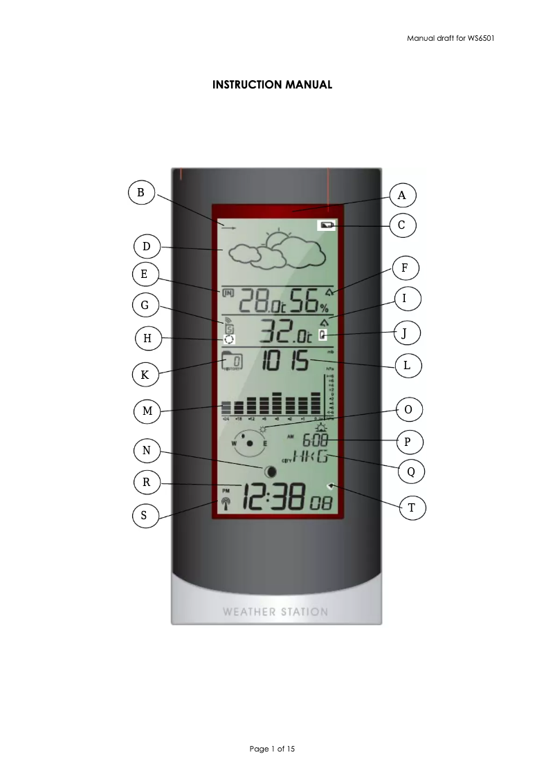 Imagen de la primera página del manual del dispositivo WS6501