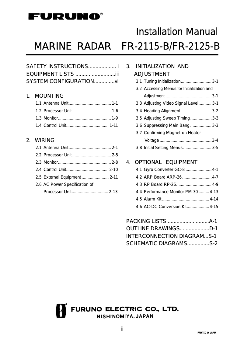 Página 1 del manual Manual de usuario Furuno FR-2115-B