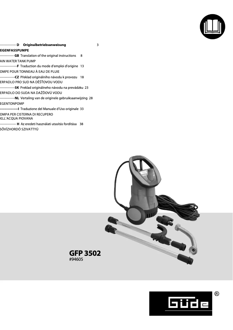 Página nº 1 - Manual de usuario Güde GFP 3502