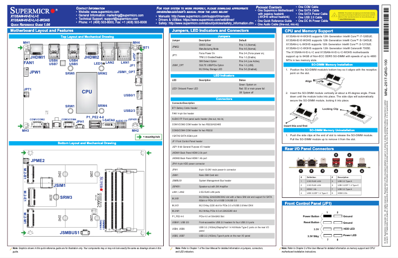 Imagen de la primera página del manual del dispositivo X13SAN-C