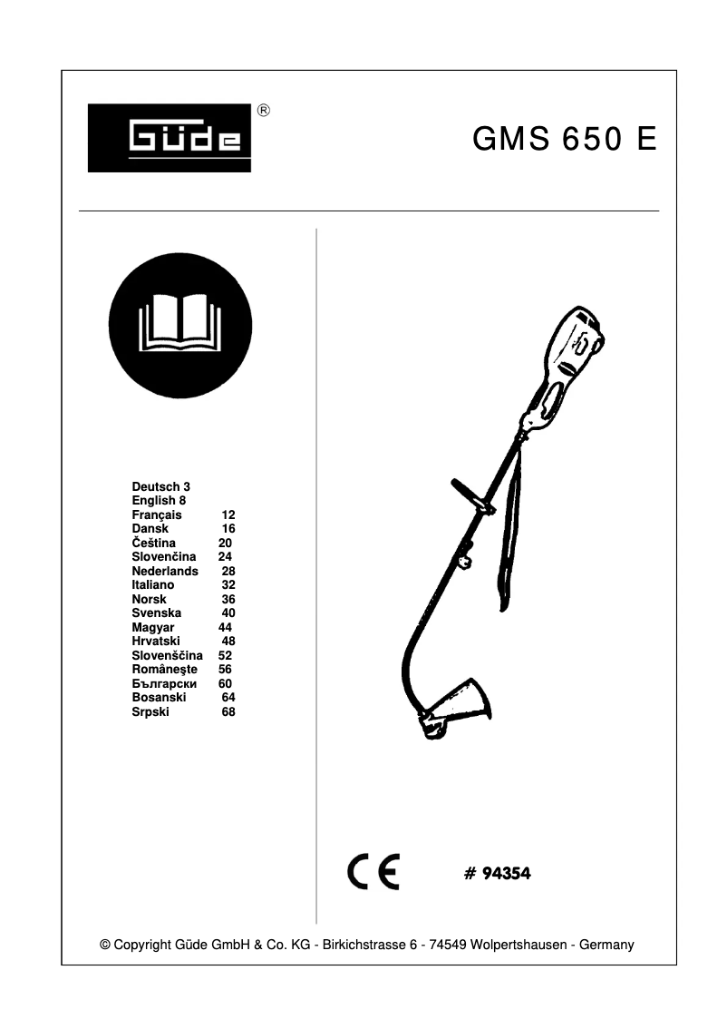 Imagen de la primera página del manual del dispositivo GMS 650 E