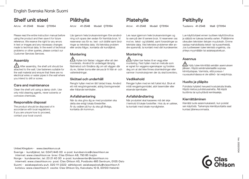 Página 1 del manual Manual de usuario Clas Ohlson QT6164