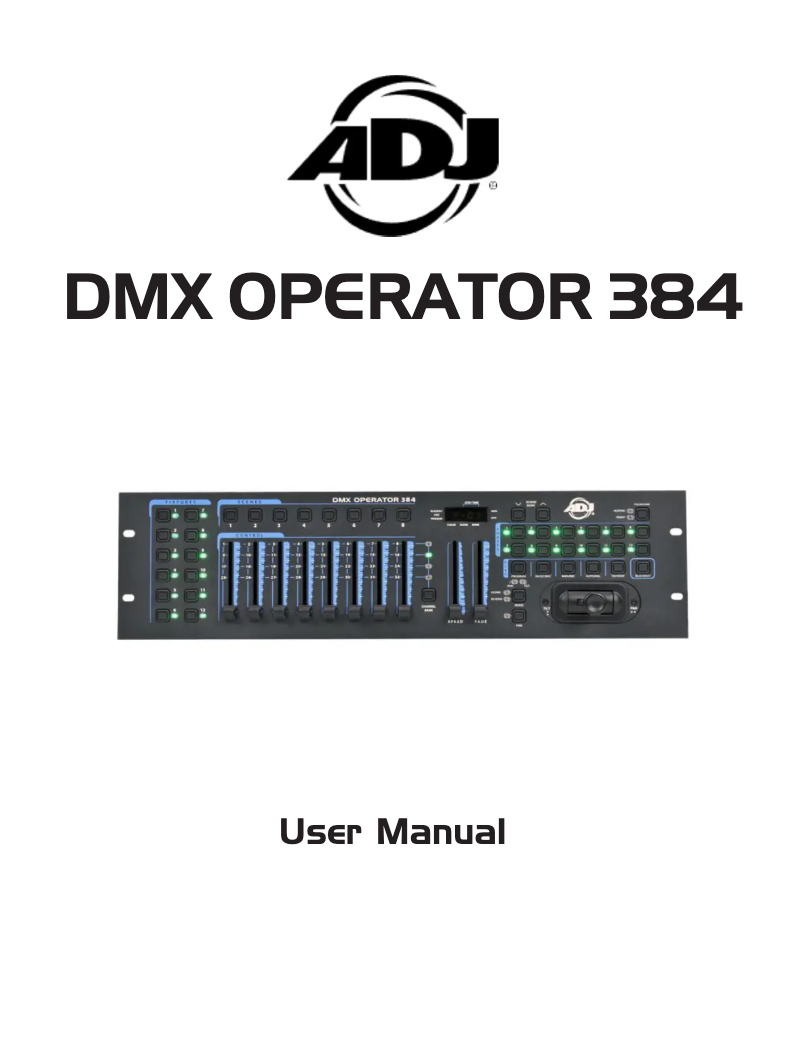 Imagen de la primera página del manual del dispositivo DMX Operator 384