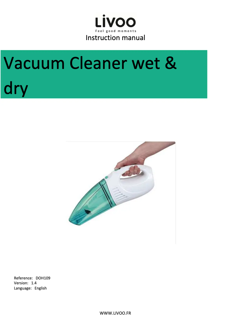 Imagen de la primera página del manual del dispositivo DOH109