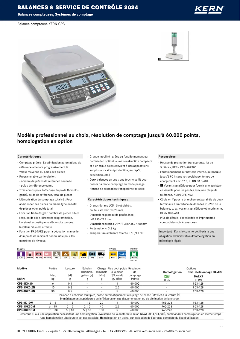 Página 1 del manual Folleto Kern CPB 15K0.2N