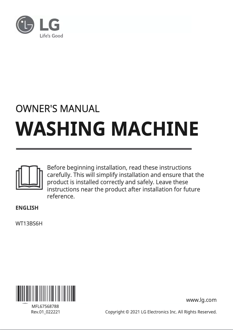 Imagen de la primera página del manual del dispositivo WT13BS6H