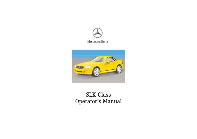 Página 1 del manual Manual de usuario Mercedes-Benz SLK-Class (2002)