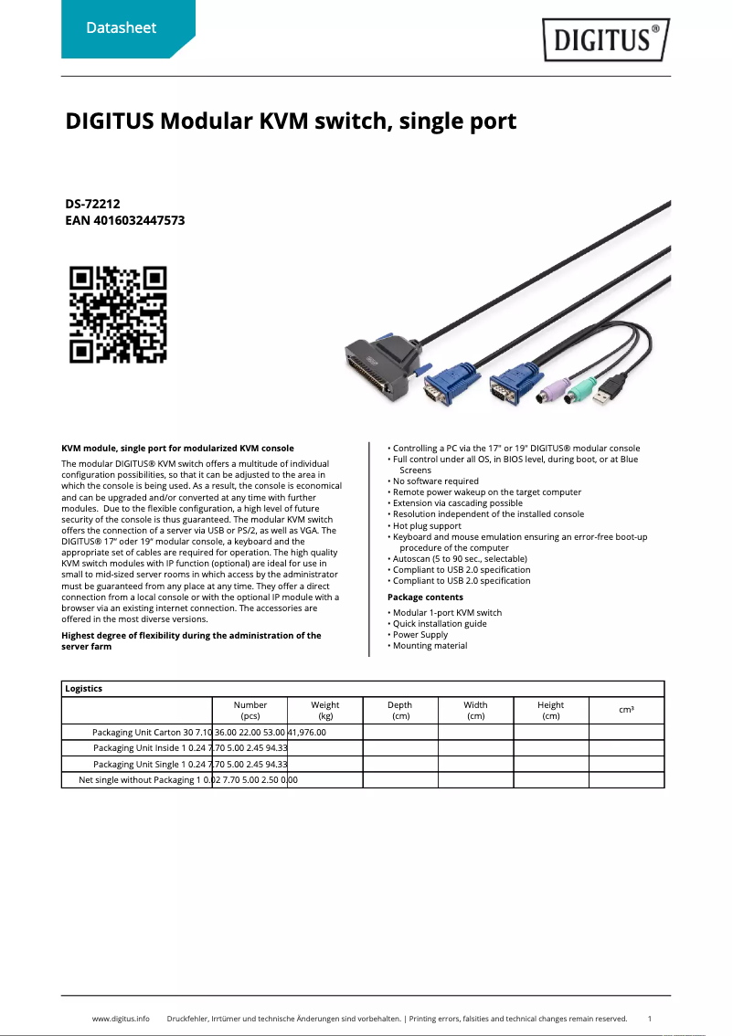 Imagen de la primera página del manual del dispositivo DS-72212