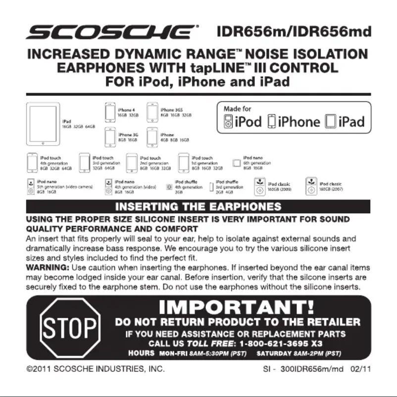 Imagen de la primera página del manual del dispositivo IDR656M