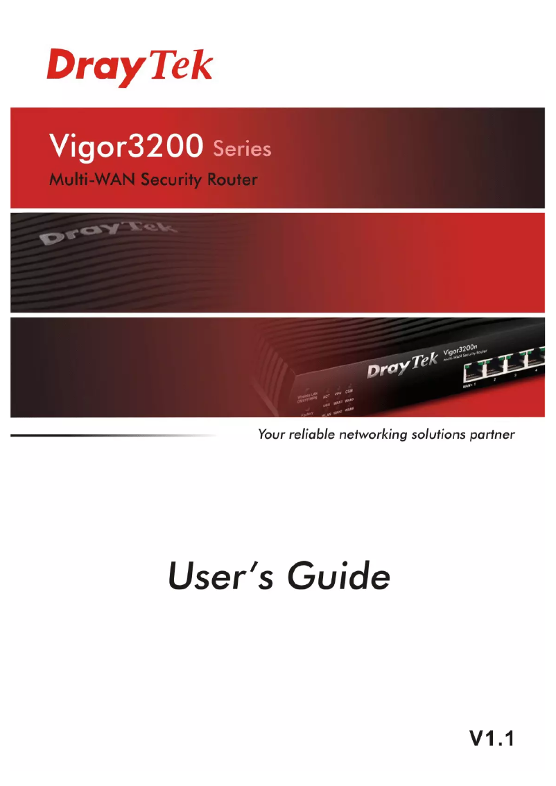 Imagen de la primera página del manual del dispositivo Vigor3200n