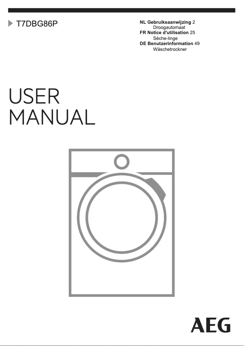 Imagen de la primera página del manual del dispositivo T7DBG86P