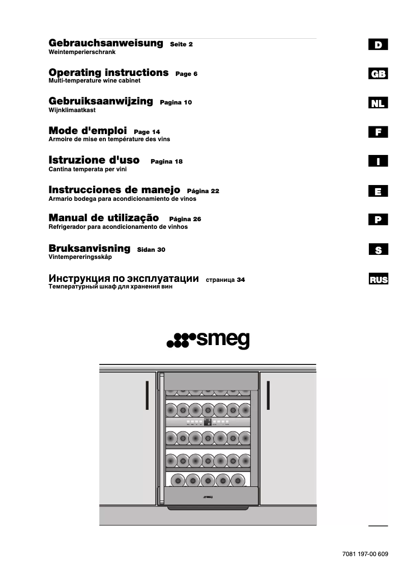 Página 1 del manual Manual de usuario Smeg CVI38XS