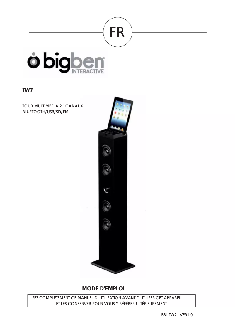 Página nº 1 - Manual de usuario Bigben Interactive TW7BALLERINE