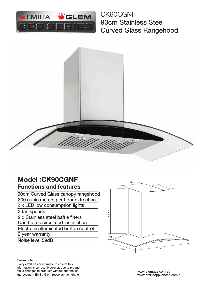 Imagen de la primera página del manual del dispositivo CK90CGNF