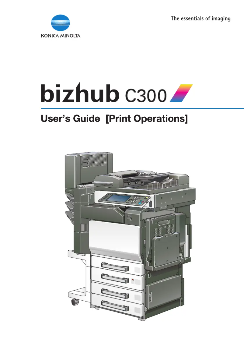 Imagen de la primera página del manual del dispositivo bizhub c300