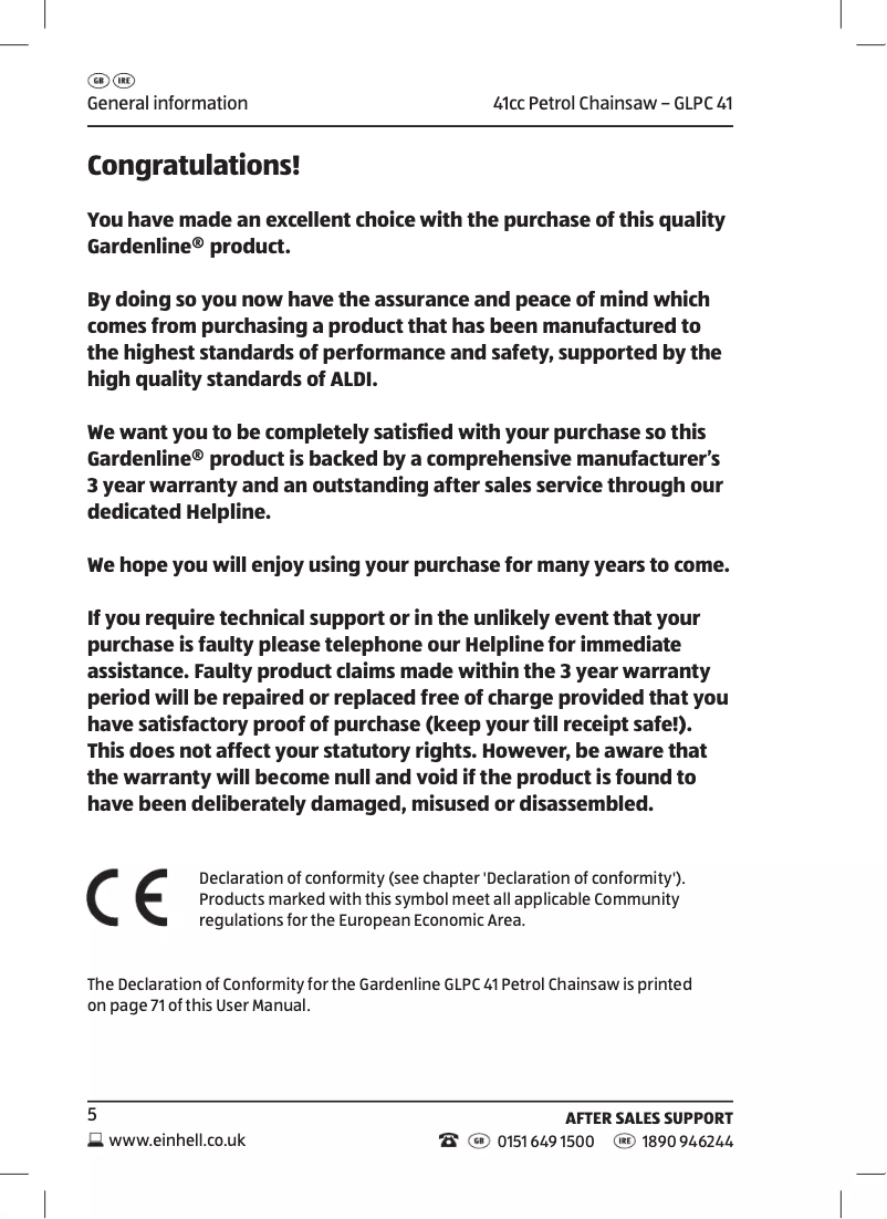 Imagen de la primera página del manual del dispositivo GLPC 41