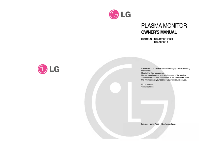 Imagen de la primera página del manual del dispositivo MU-42PM11