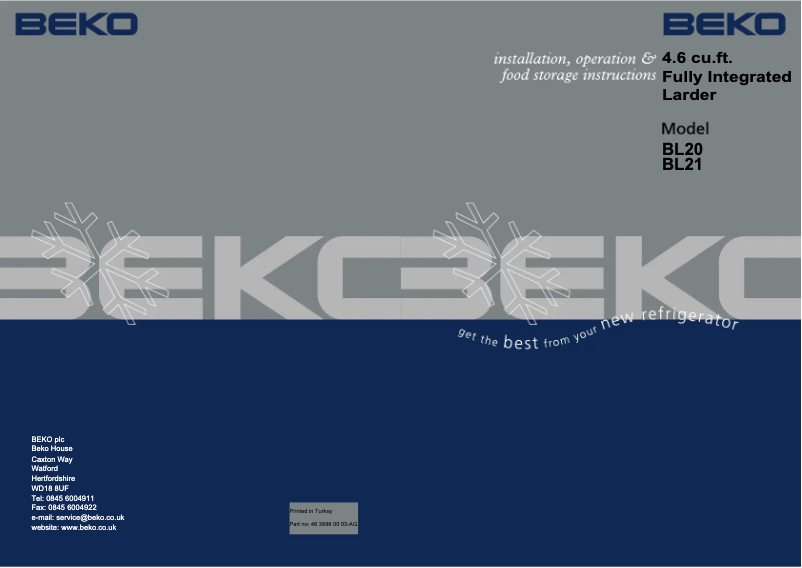 Imagen de la primera página del manual del dispositivo BL 20