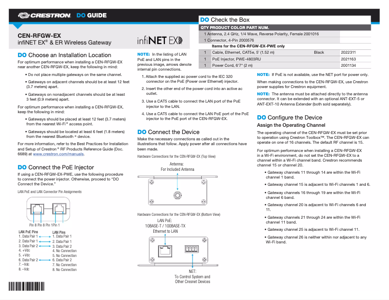 Imagen de la primera página del manual del dispositivo CEN-RFGW-EX